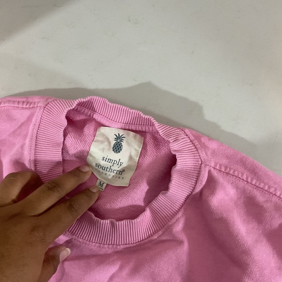 Simply Southern Mama Cow Print Pink Sweater Size Medium - Picture 5 of 10